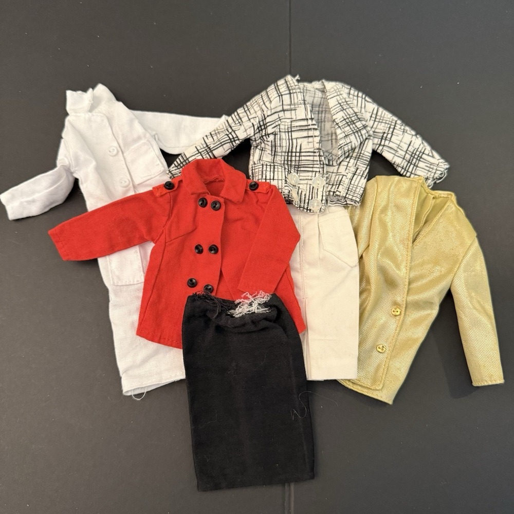 Vintage Barbie Ken Doll Clothing Lot Mattel Clone Jacket Blazer Skirt TLC 6pc